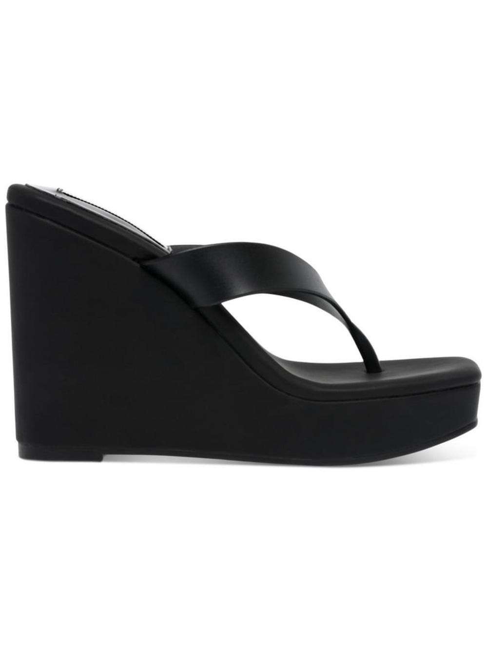 Steve Madden Black Platform Wedge Thong Sandals